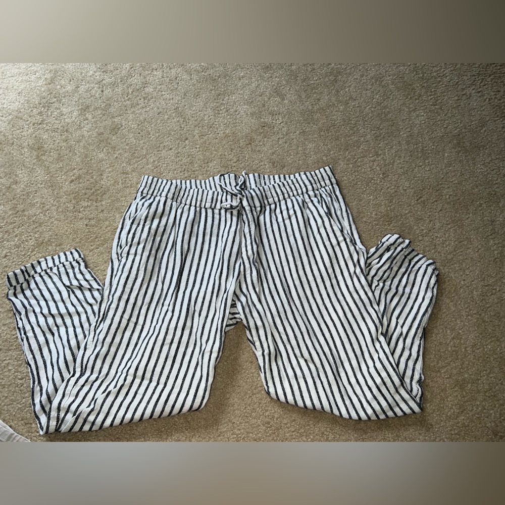Old Navy Black and White Striped Trousers